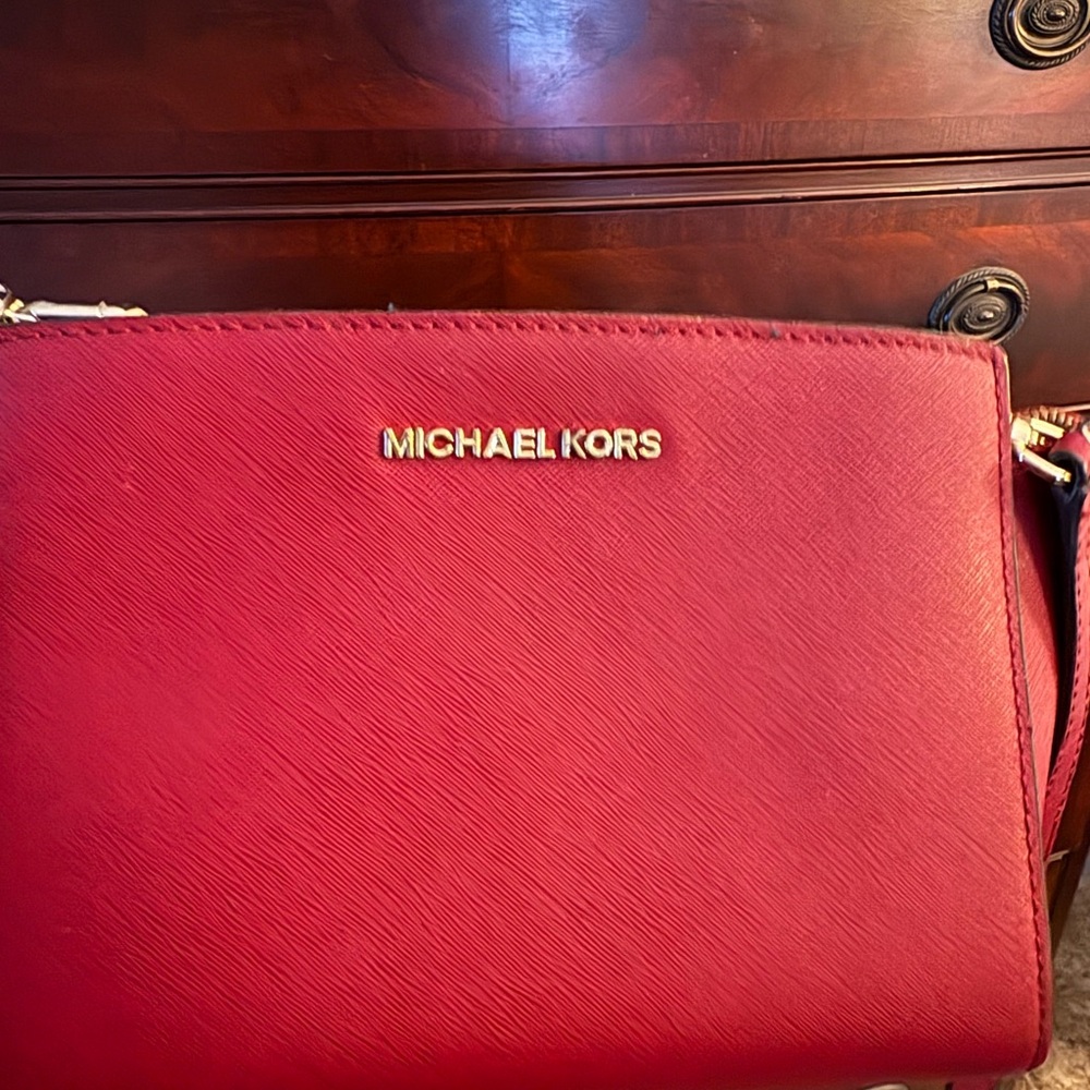 Michael Kors Cherry Red Crossbody Bag